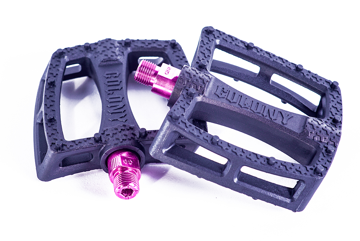 Colony Fantastic Plastic BMX Pedals Black purple