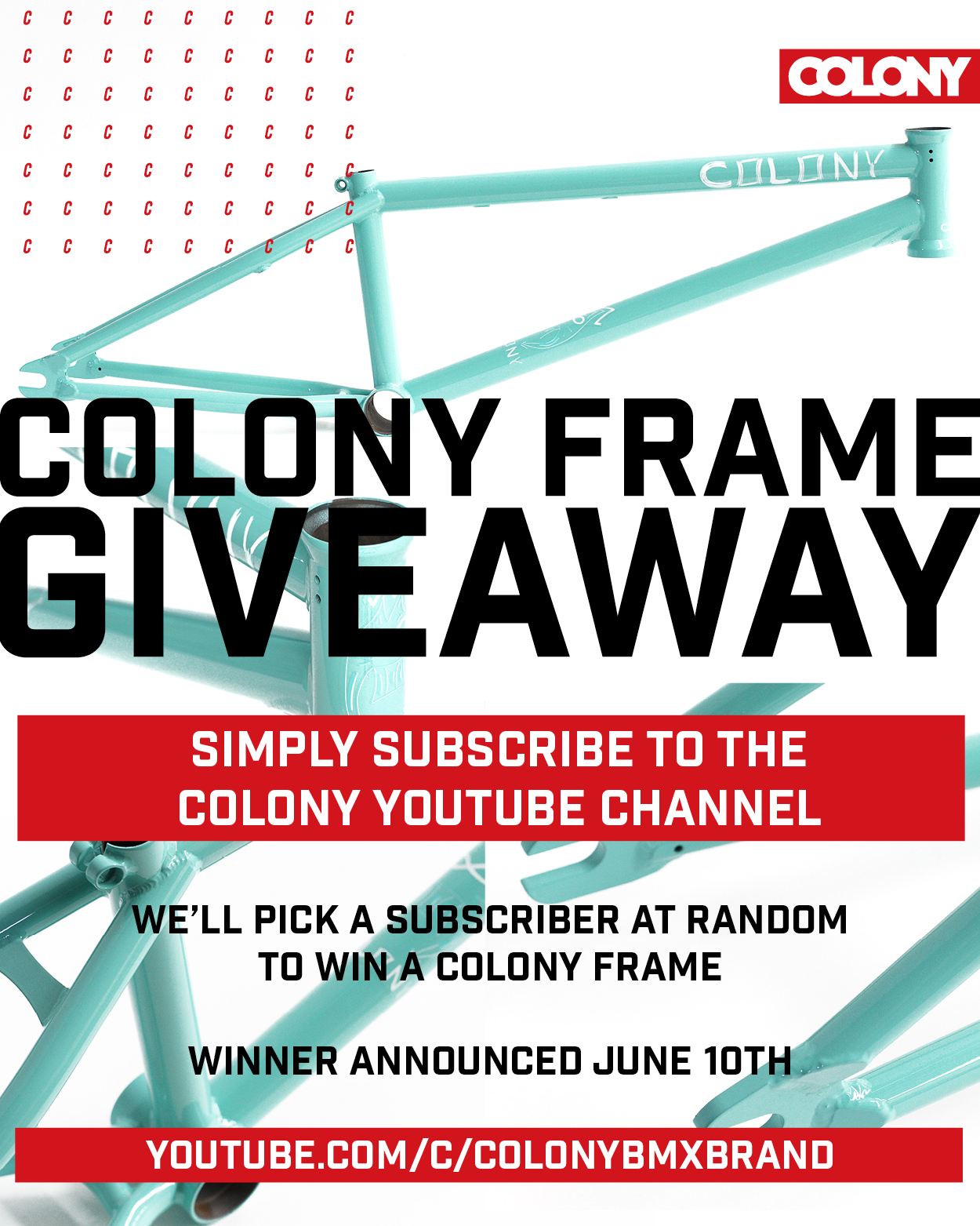 colony bmx frame giveaway