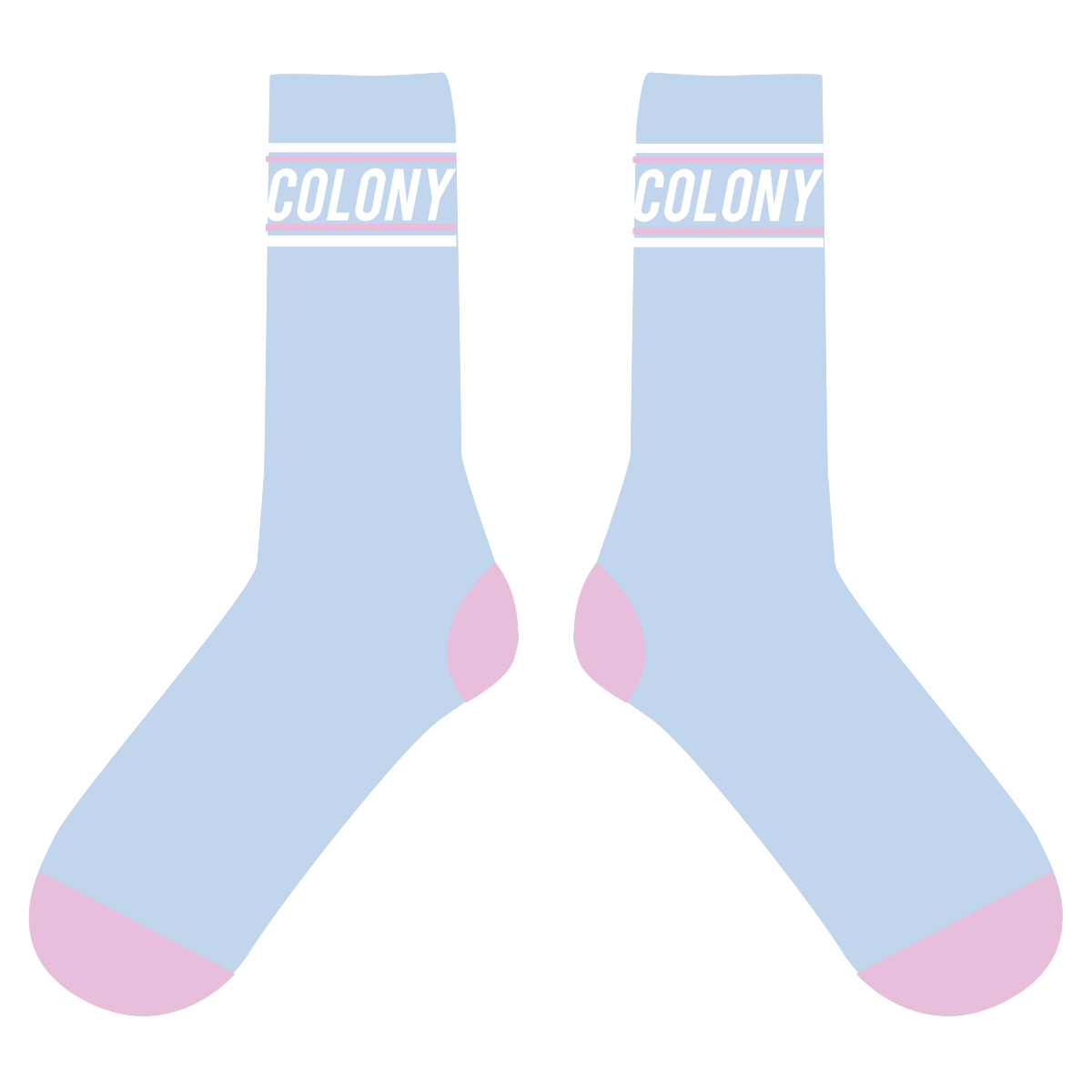 Australian Made Colony BMX Socks light blue and pink