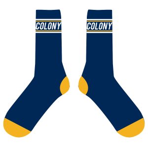 Australian Made Colony BMX Socks navy and yellow