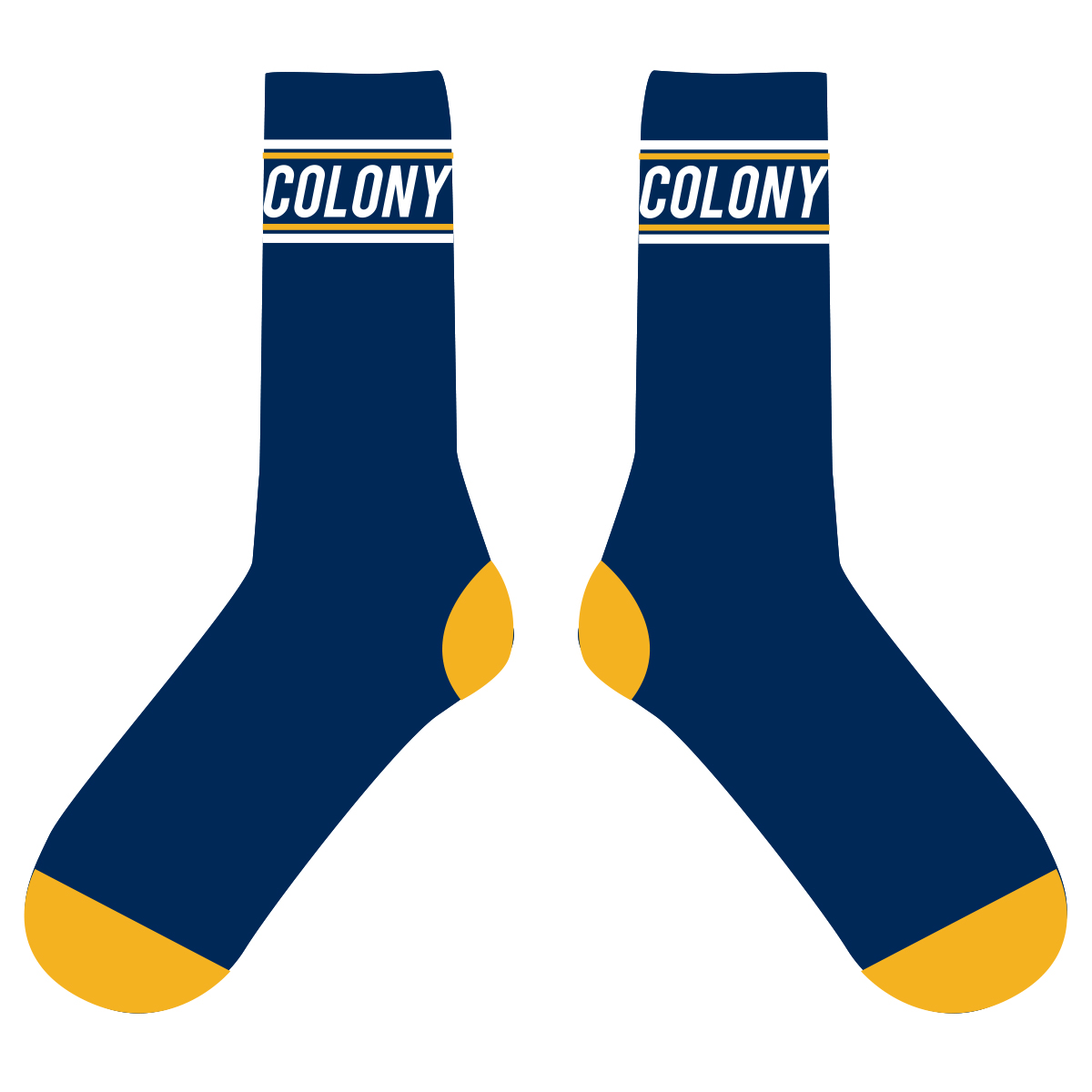 Australian Made Colony BMX Socks navy and yellow