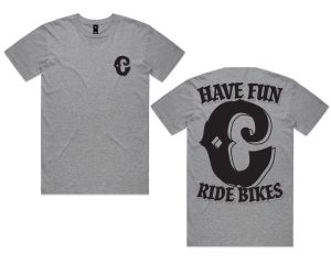 colony bmx have fun ride bikes t-shirt grey
